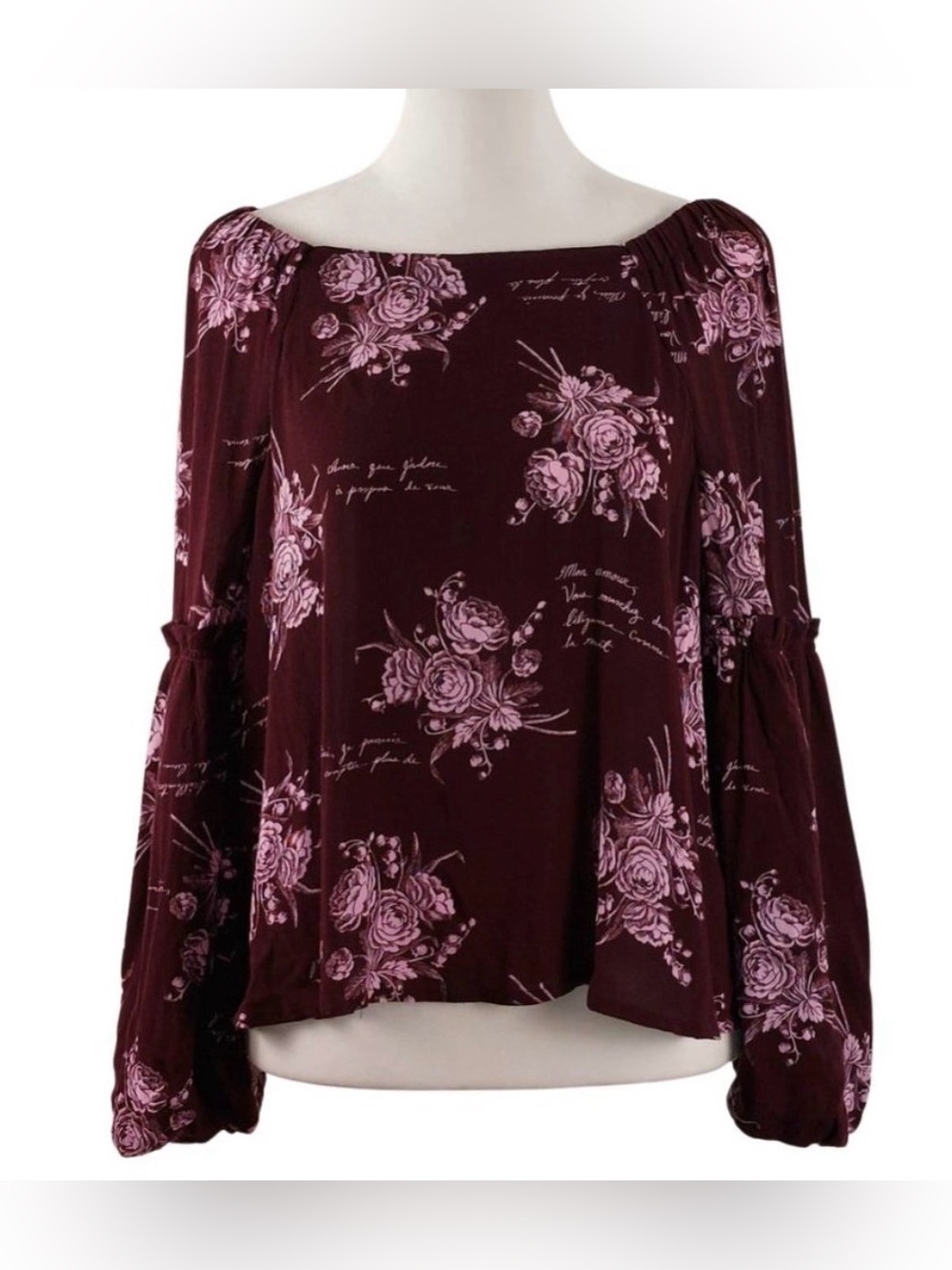Cinq à Sept Amelie Off
Shoulder Purple Floral Top Size
Small